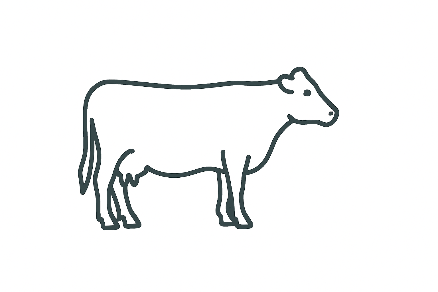 Cow Tactile Graphic