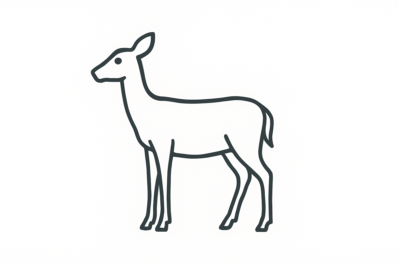 Dough Deer Side View Tactile Graphic