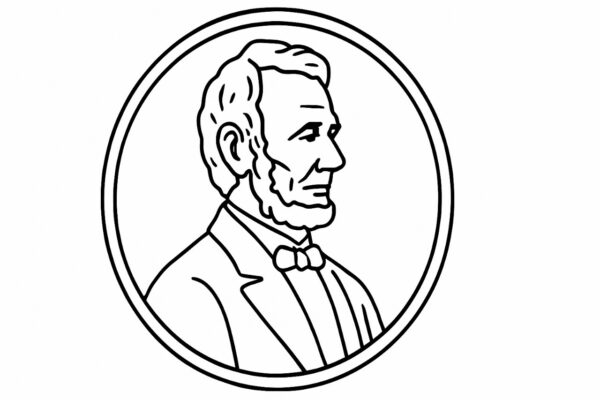 US Currency Penny US Penny Tactile Graphic