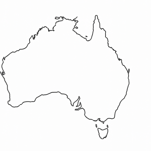 Map of Continent of Australia