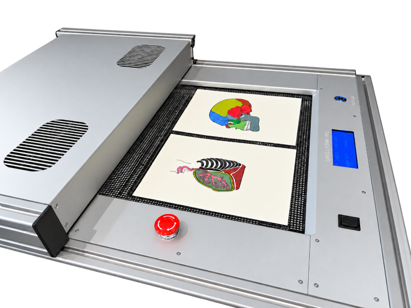 Swell Form Pro machine processing tactile anatomy graphics